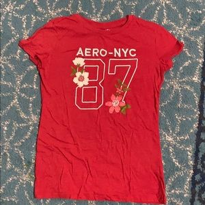 red short sleeve top